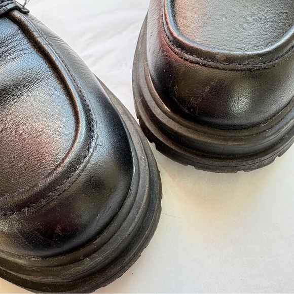 Madewell Loafer sz 8 The Bradley Lugsole Loafer Black Leather Chunky Slip-on - Picture 9 of 12